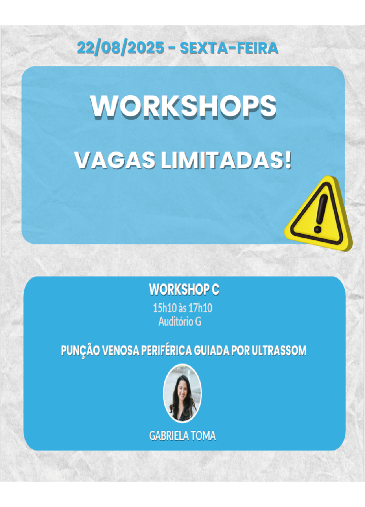 Workshop C - Punção venosa periférica guiada por ultrassom