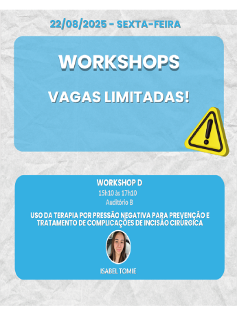 Workshop D - Uso da Terapia por Pressão Negativa para Prevenção e tratamento de complicações de incisão cirúrgica