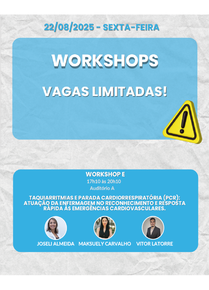 Workshop E - Taquiarritmias e Parada Cardiorrespiratória (PCR)