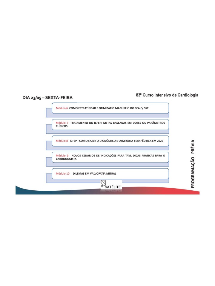 83º Curso Intensivo de Cardiologia - 23 a 24 de maio de 2025