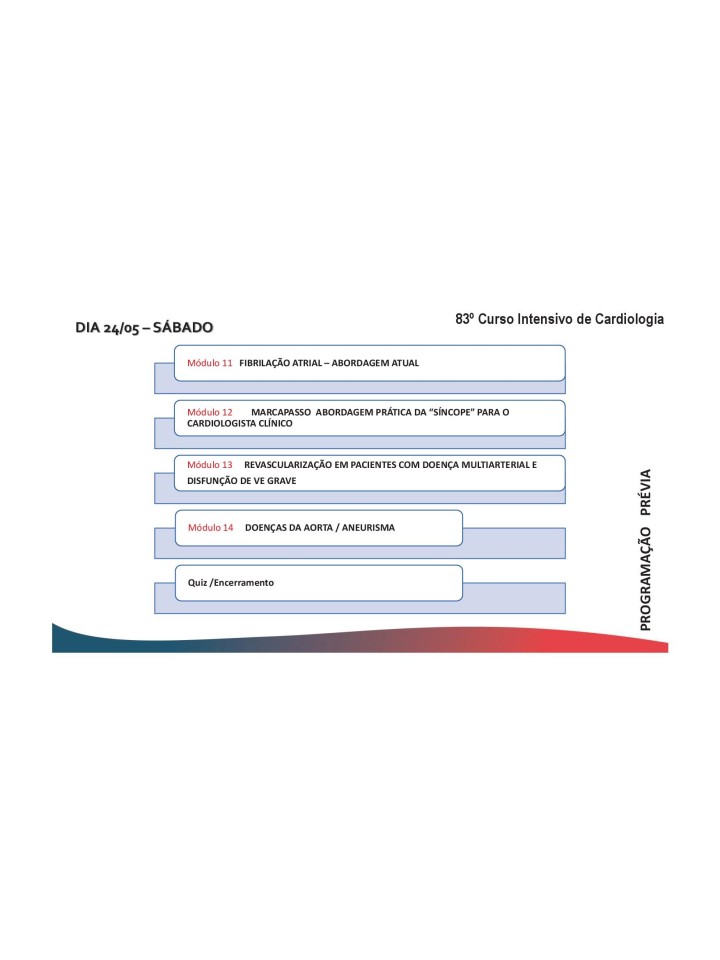 83º Curso Intensivo de Cardiologia - 23 a 24 de maio de 2025