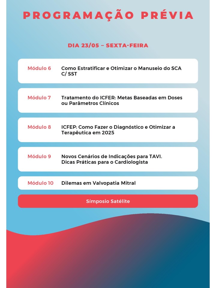 83º Curso Intensivo de Cardiologia - 23 a 24 de maio de 2025