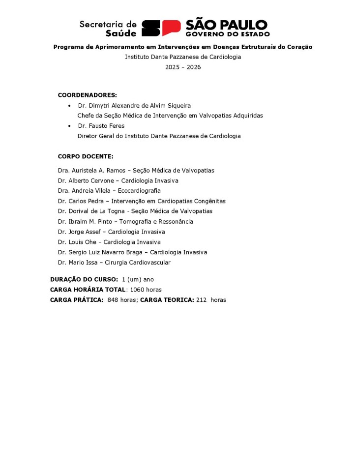 INTERVENÇÕES NAS DOENÇAS ESTRUTURAIS DO CORAÇÃO - 2025