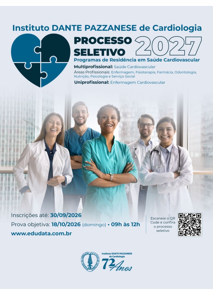 Programa de Residência Multiprofissional e Residência em Enfermagem em Saúde Cardiovascular - 2027 - Link abaixo para inscrição